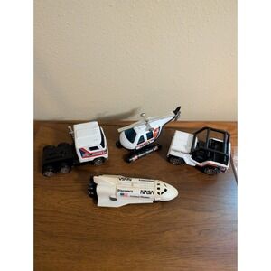 Vtg Buddy L NASA Space Shuttle Semi Jeep Helicopter Steel Toy Set Japan 79 Lot